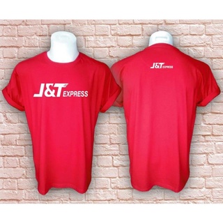 เสื้อยืดคอกลม J&amp;T Express ลายสกรีนหน้า-หลัง ผ้า Tk.ราคาถูก