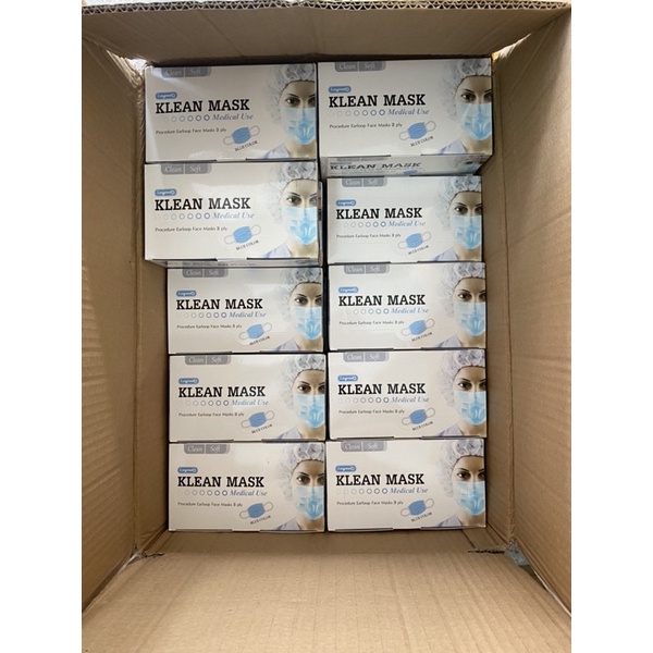 (ยกลัง) Klean mask สีฟ้า หน้ากากทางการแพทย์ 1ลัง มี 70กล่อง