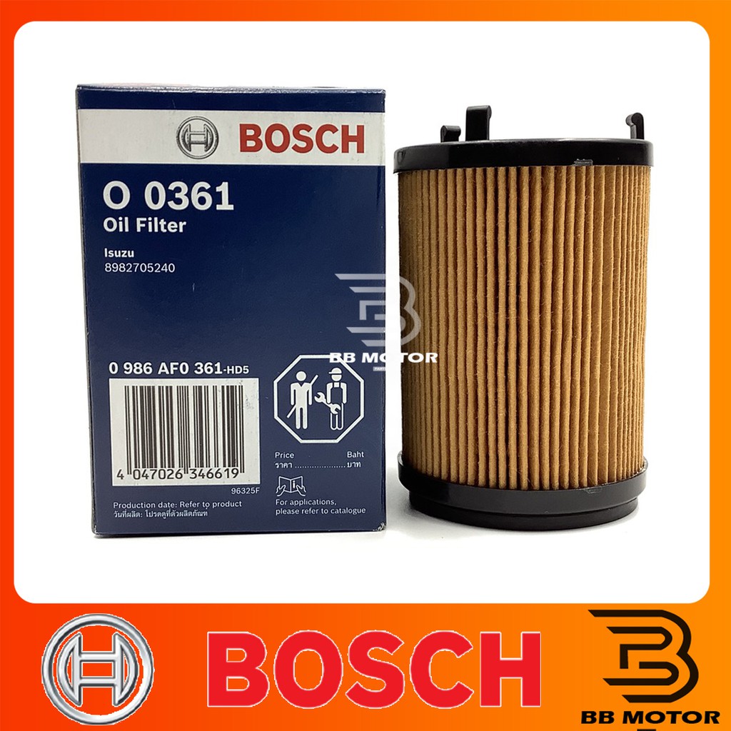 กรองน้ำมันเครื่อง Bosch ISUZU Dmax Blue Power 1.9 (กรองกระดาษ) #0361
