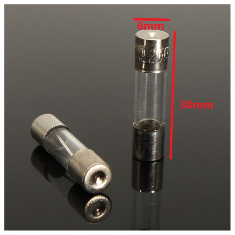 5pcs ฟิวส์แก้ว ขาดเร็ว 6x30 mm glauss fuse fast blow