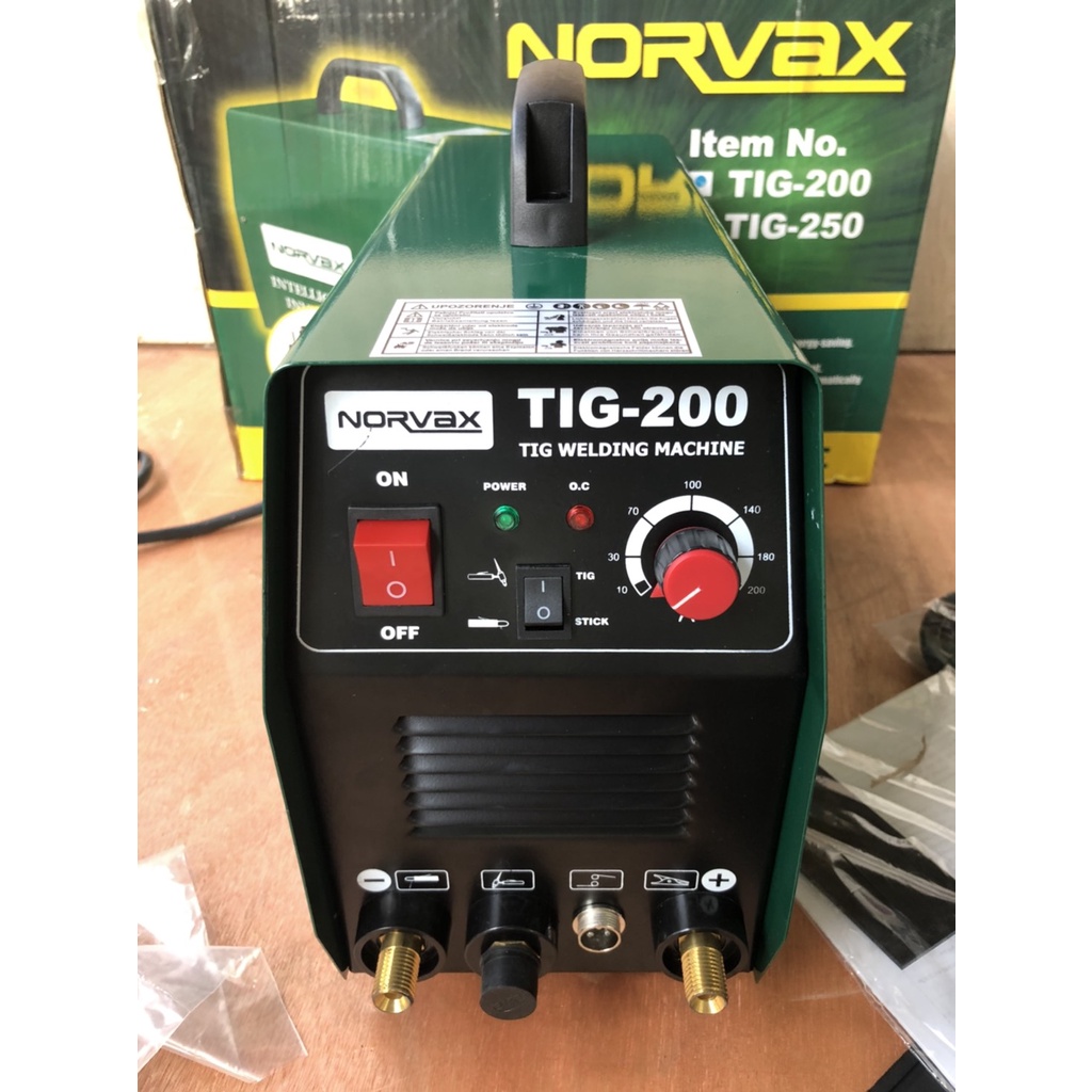 ตู้เชื่อมอินเวอร์เตอร์ 2 ระบบ (ระบบเชื่อมไฟฟ้าและเชื่อมอาร์กอน) Intelligent welding machine ยี่ห้อ NORVAX รุ่น TIG-200