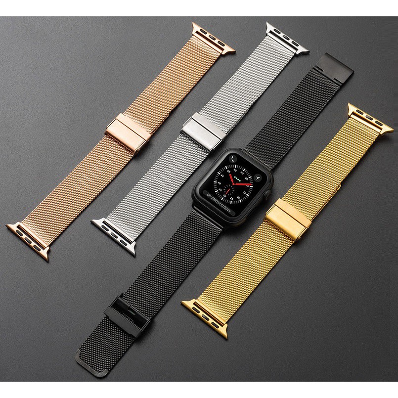 สาย applewatch Milanese loop For apple watch 7 6 5 4 3 2 1, apple watch SE Strap stainless steel apple watch milanese magnetic iWatch loop สาย applewatch