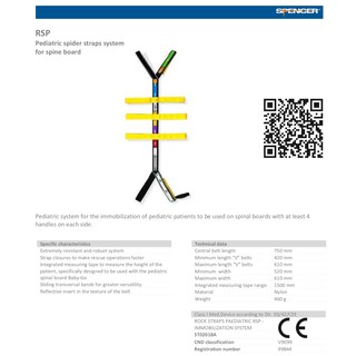 SPENCER ชุดประคองศีรษะ(SH0260) และสายรัดตัวผู้ป่วยเด็ก(ST02018A)