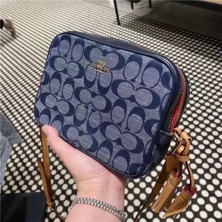 Coach  Mini Camera Bag In Signature Chambray