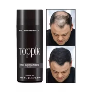 TOPPIK ผงไฟเบอร์สีดำ ปิดผมบาง หัวล้าน ผมบาง ขนาด 27.5 กรัม - สีดำ Toppik Hair Building Fiber Toppik