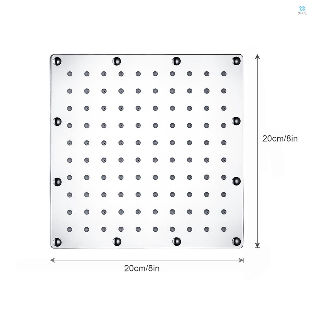 Elife 8 inch LED Rainfall Shower Head Square Shower Head Colorful ...
