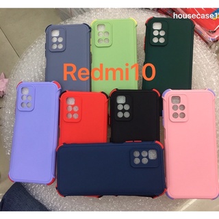 เคส TPU นิ่มสีพื้นปุ่มสี For Xiaomi Redmi 10/redmi10มุมกันกระแทก