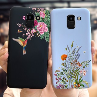 เคสโทรศัพท์แบบนิ่มเนื้อแมตต์กันกระแทกลายดอกไม้สําหรับ Samsung Galaxy J6 J6Plus Samsung J6+ J 6 J600F J615F