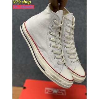 Converse Chuck Taylor All Star⭐️สีขาว รองเท้าคอนเวิร์ส รองเท้าผ้าใบหุ้มข้อ ผ้าแคนวาส ✅พร้อมกล่อง มีเก็บเงินปลายทาง