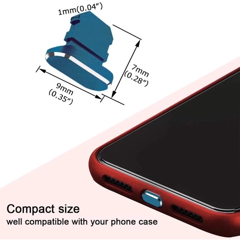 จุกกันฝุ่นพอร์ตชาร์จ LN (ไลนิ่ง) อะลูมิเนียม จุกเสียบปลั๊กกันฝุ่นไอโฟน ที่ชาร์จโทรศัพท์มือถือ - รูปที่ 3