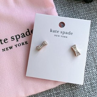 🎀 ต่างหู Kate Spade รูปโบว์ คริสตัล แบบแป้น มาพร้อมถุงผ้า O0RU1561