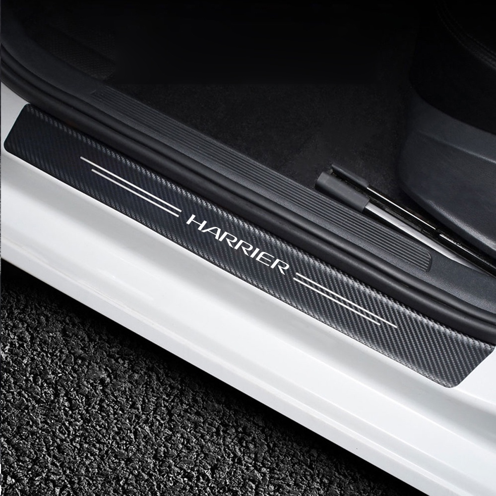 4pcs รถประตู Sill แผ่นสติกเกอร์สําหรับ Toyota Harrier 60 80 XU60 XU80 2022 2021 2020 2019 2018 2017 