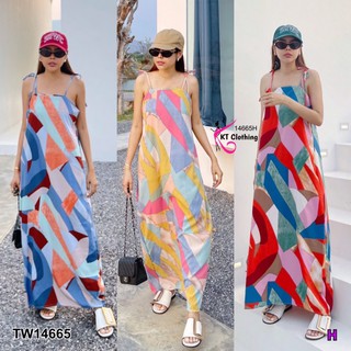 Maxi Dress เดรสยาว สายเดี่ยวผูกไหล่ KP14665