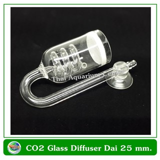 หัวกระจายคาร์บอน ขนาด 25 มม. แบบเกลียว CO2 Glass Diffuser