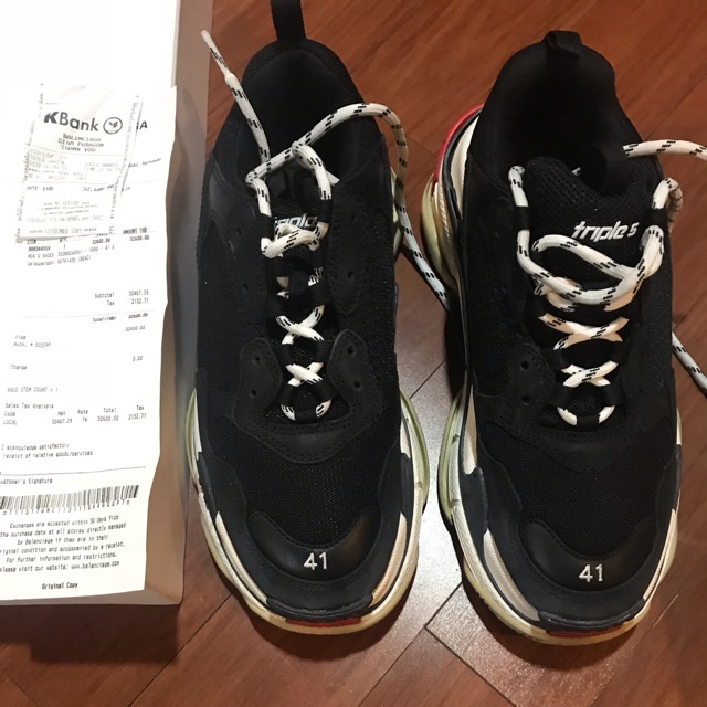 triple s balenciaga black red