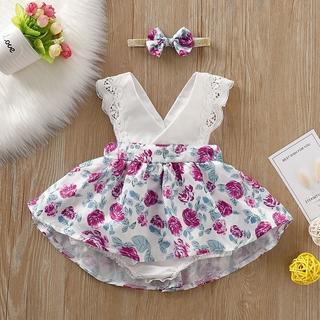 NNJXD Girls Romper Clothes Baby 1st Birthday Sets Childrens Baptism Birthday Costume Baby Girls Clothes with Headband