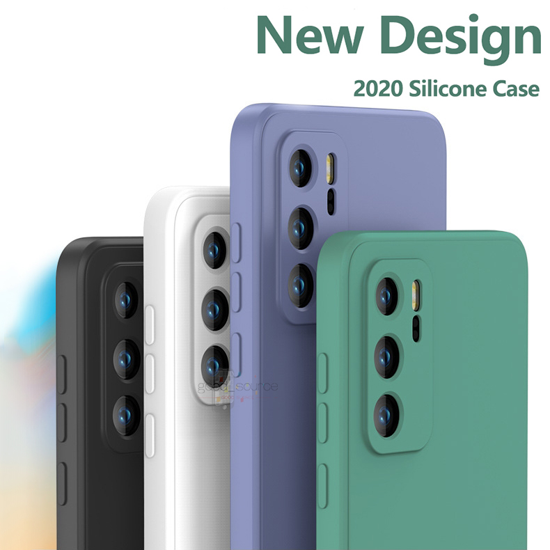 ฝาครอบซิลิโคนเหลวขอบตรงลูกบาศก์รูบิคเหมาะสำหรับเคส Huawei P20 pro p30 pro p40 pro เคสฝาครอบโทรศัพท์มือถือ