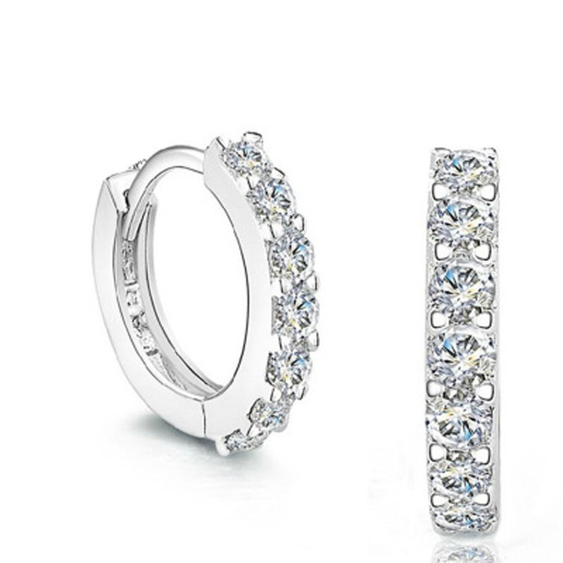 ใหม่ Simple Cubic Zirconia ต่างหูผู้หญิง 925 เงินสเตอร์ลิง Twist Design CZ ต่างหูคริสตัลสุภาพสตรีแฟชั่น Jewellery