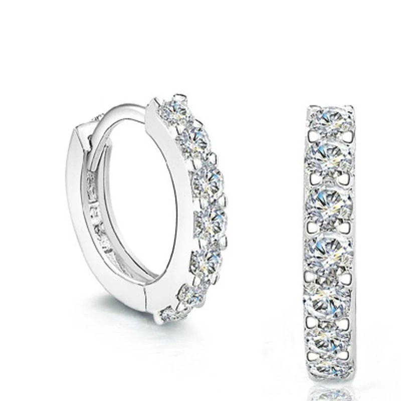 ใหม่ Simple Cubic Zirconia ต่างหูผู้หญิง 925 เงินสเตอร์ลิง Twist Design CZ ต่างหูคริสตัลสุภาพสตรีแฟชั่น Jewellery