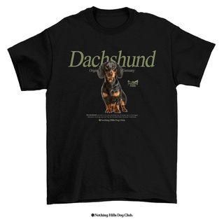 เสื้อยืดลาย DACHSHUND (ดัชชุน) Classic Cotton Unisex by 【Nothing Hills】