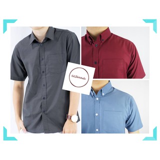 เสื้อเชิ้ตคอปกแขนสั้น ผ้า Cotton oxford M,L,XL