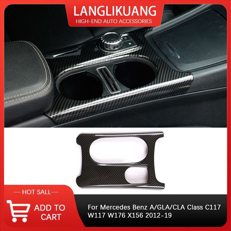[พร้อมส่ง] ฝาครอบที่วางแก้วคาร์บอน ABS RHD LHD สําหรับ Mercedes Benz A GLA CLA Class C117 W117 W176 X156 2012201919 อุปกรณ์เสริมรถยนต์