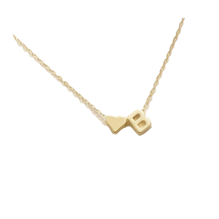 Lapaire l Heart alphabet necklace สร้อยตัวอักษร หัวใจ - ตัวอักษร A-Z [ Silver925 ]