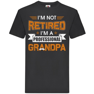 ผ้าฝ้ายคอกลมเสื้อยืด ผ้าฝ้าย พิมพ์ลาย Im Not Retired Im A Professional Grandpa สวมใส่สบายfrom S-4XL