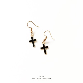 Black Cross earring