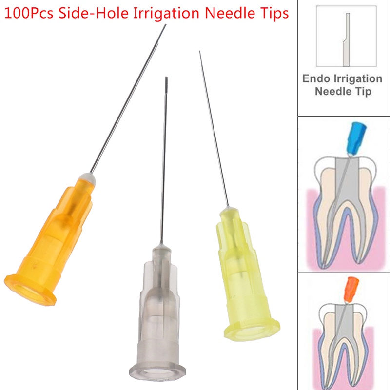100pcs Dental Sterile Endodontic Irrigation Needle Tips 25G/27G/30G