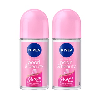 NIVEA นีเวีย เพิรล์ แอนด์ บิวตี้ เชฟ เลส โรลออน 50 มล. (แพ็ค 2 ชิ้น)