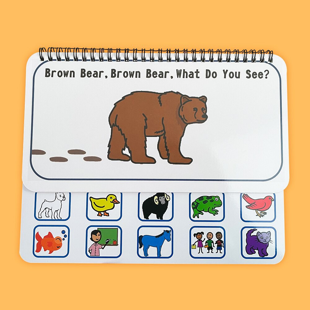 หมีขั้วโลกน้ำตาล / แพนด้า / เด็กหมีคุณเห็นอะไร? หนังสือกระดานหนังสือหนังสือสำหรับเด็กทารก Brown Bear Note:Velcro Sticker Book - รูปที่ 7