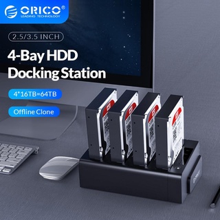 Orico ฮาร์ดไดรฟ์ภายนอก 4 ช่อง 64TB USB 3.0 เป็น SATA I II III สําหรับ 2.5 หรือ 3.5 นิ้ว HDD SSD พร้อมฮาร์ดไดรฟ์ Duplicator ฟังก์ชั่นโคลนเนอร์ (6648US3)