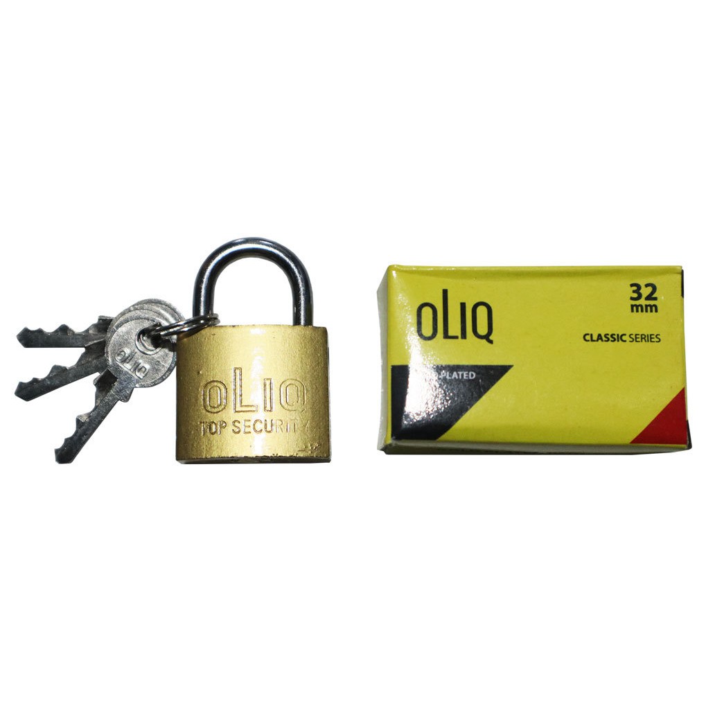 กุญแจสีเหลืองขนาด 30 มม. คอสั้น LPD OLIQ กุญแจรั้ว