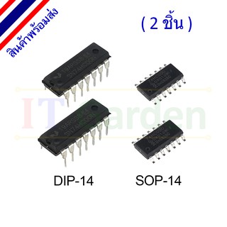 74HC00 74HC00N 74HC00D Quad 2-input NAND gate (2 ชิ้น)