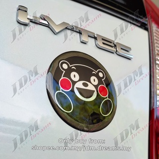 Jdm สติกเกอร์เจลนิ่ม เคลือบเรซิน ลายตราสัญลักษณ์ Kumamon สําหรับ Honda Jazz City GK5 GE GD GM6 GN2 GN5 GM2 Civic FC FD JDM Mugen