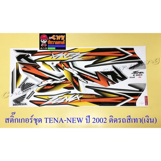 สติ๊กเกอร์ชุด TENA-RS NEW รุ่นปี 2002 ติดรถสีเทา(เงิน) (29253)