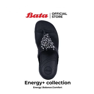 Bata บาจา Energy+ รองเท้าแตะหนีบ รองเท้าแตะเพื่อสุขภาพ สูง 1.5 นิ้ว สำหรับผู้หญิง รุ่น Lily-2 สีดำ 6716158