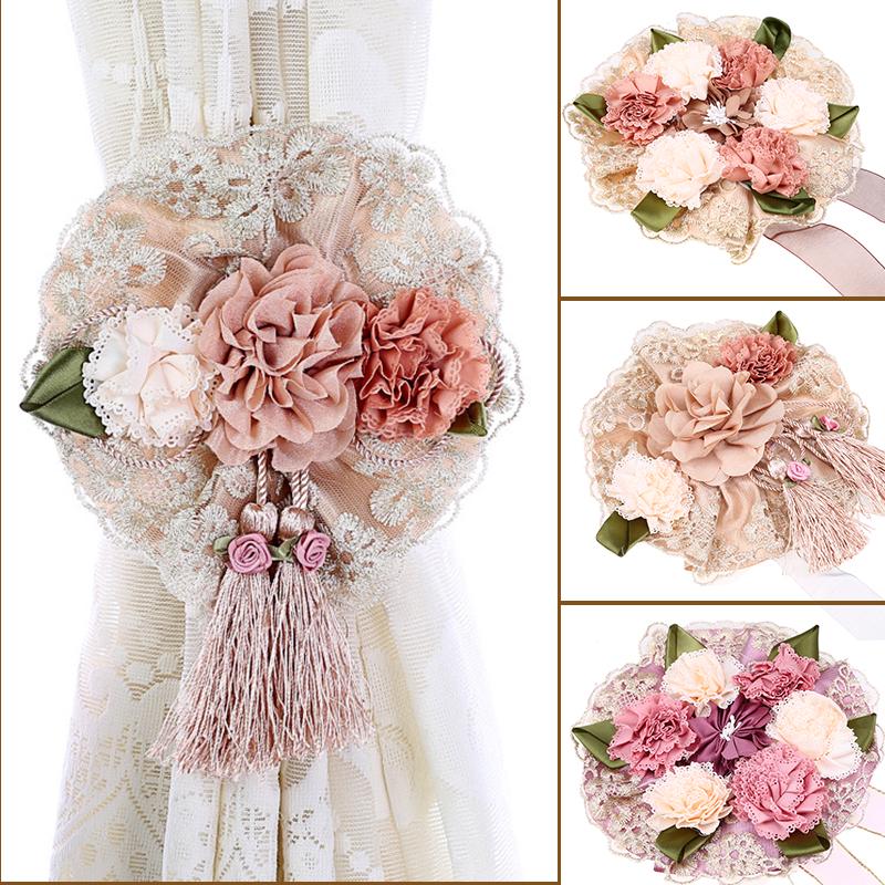 【สินค้ายอดนิยม】สายรัดผ้าม่าน ลายดอกไม้ อุปกรณ์เสริม สําหรับตกแต่งบ้าน โรงแรม
