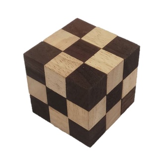 เกมไม้ของเล่นไม้ ปริศนาเกมเต่างู Snake Cube Puzzle