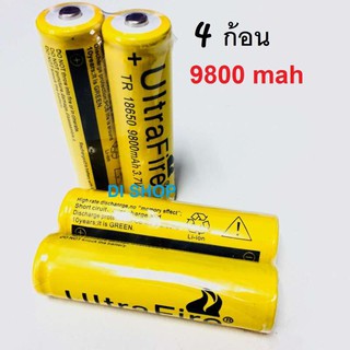 ถ่านชาร์จ 18650 UnlteFire 9800mAh 18650 Rechargeable Lithium Li-ion Battery แพ็ค4ก้อน