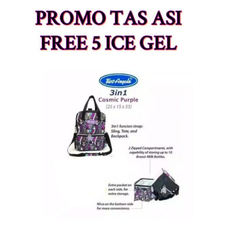 TWO ANGELS 3in1 ASI COOLER BAG ฟรี 3 ICE GEL // TWO ANGELS 3in1 ASI BAG