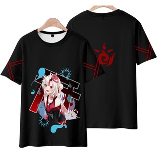 ใหม่ เสื้อยืดแขนสั้นลําลอง พิมพ์ลายอนิเมะ HOLO LIVE Nakiri Ayame 3D ทรงหลวม สําหรับผู้ชาย และผู้หญิง