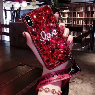 เคสเคสโทรศัพท์มือถือประดับเพชรพร้อมสายคล้องสําหรับ Oppo R9 R9S Plus A37 A33 A51 A59 A57 A71 F3 F5 Vivo V5 Plus