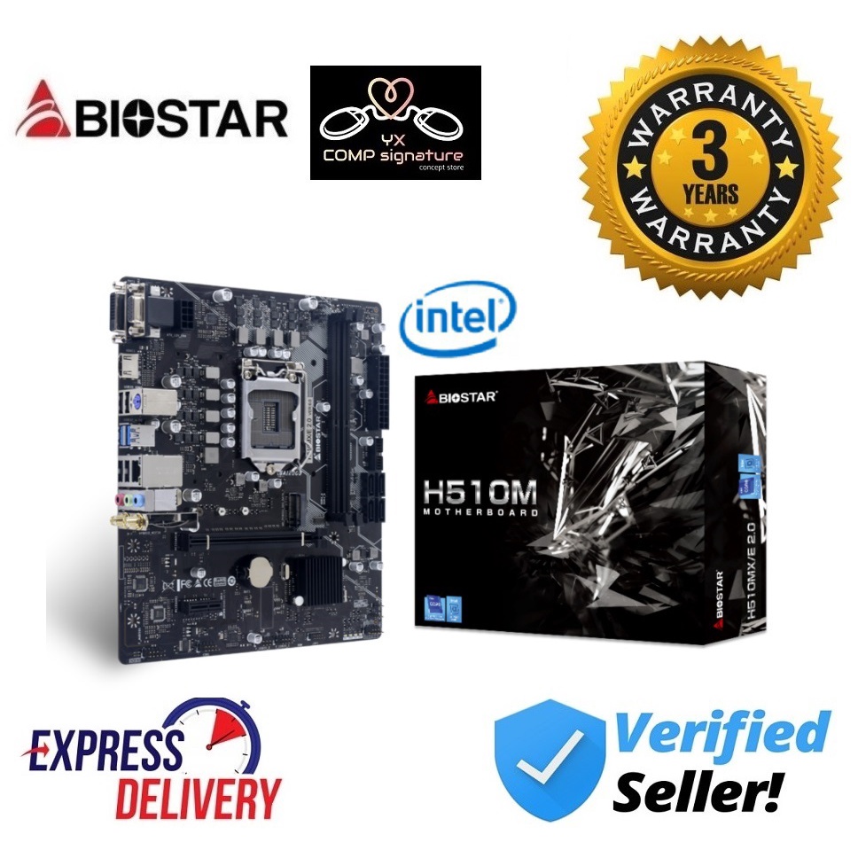 BIOSTAR H510MH 2.0 LGA1200 MOTHERBOARD / H510M