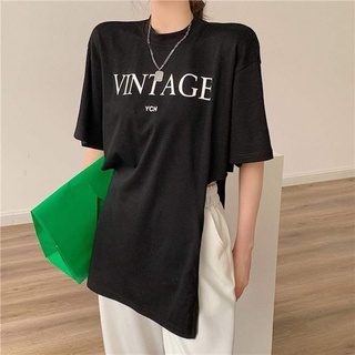 VINTAGE T-SHIRT | เสื้อยืดสกรีนลาย เว้าเอวด้านข้าง