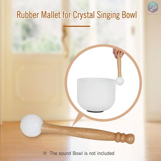 ♪【ready stock】♩♩Rubber Mallet Stick Beater for Crystal Singing Bowl Wooden Handle Professional Sound Bowl Striker with Rubber Ring Meditation Bowl Accessory Ivory