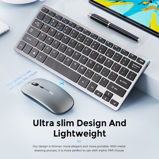 Bluetooth Wireless Keyboard Rechargeable Compact Slim 3 Modes Wireless Mouse
