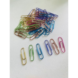 คลิปหนีบกระดาษ เมทัลลิก หลากสี 10ชิ้น/ชุด metallic paper clip