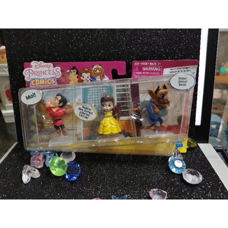 Disney Princess Comics Dolls, Belle's Story Moments Life's Treasures with Beast and Gaston ของแท้